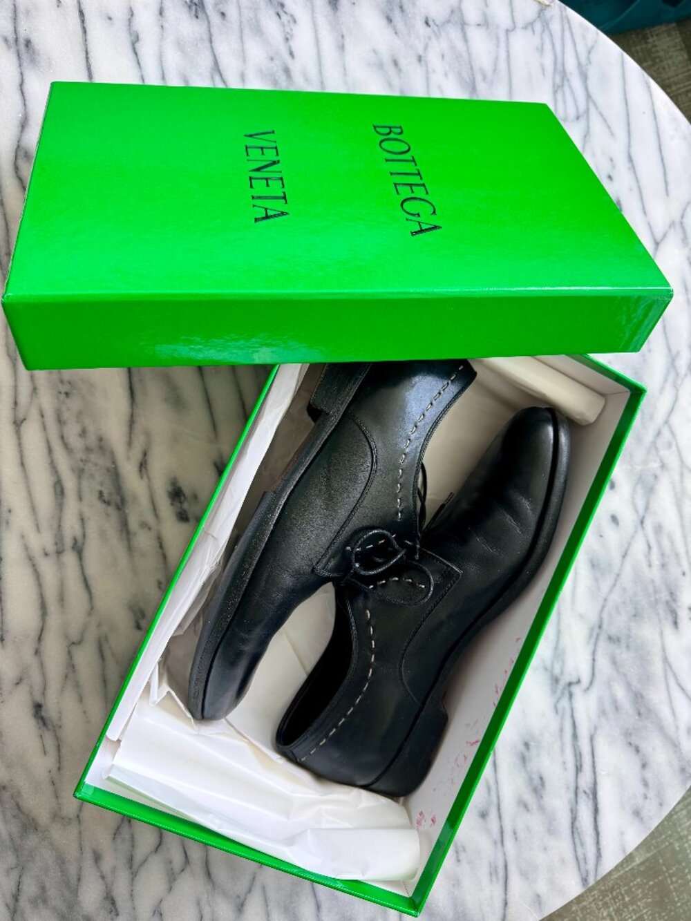 🇮🇹 - Bottega Veneta Vintage Calfskin Plain-Toe Derby Dress Shoes w/ box